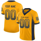 Custom Gold Navy-Powder Blue Drift Fashion Football Jersey photo 1