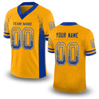 Custom Gold Royal-White Drift Fashion Football Jersey