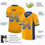 Custom Gold Royal-White Drift Fashion Football Jersey photo 2