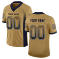 Custom Old Gold Navy-White Drift Fashion Football Jersey