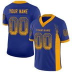 Custom Royal Gold-Navy Drift Fashion Football Jersey photo 1