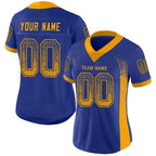 Custom Royal Gold-Navy Drift Fashion Football Jersey photo 2