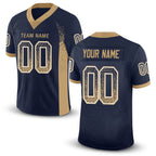 Custom Navy Old Gold-White Drift Fashion Football Jersey