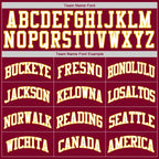 Custom Maroon White-Gold Round Neck Rib-Knit Basketball Jersey photo 3