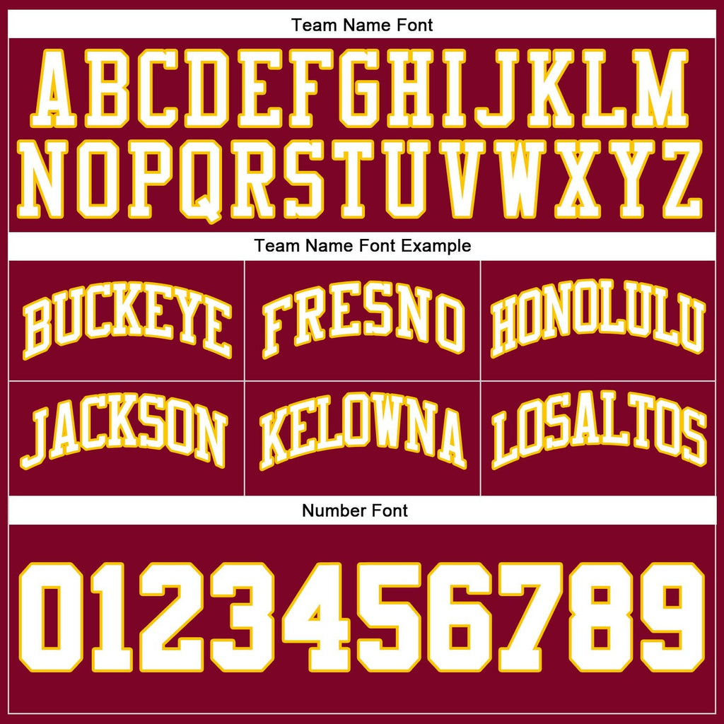 Custom Maroon White-Gold Authentic Throwback Basketball Shorts photo 2