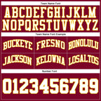 Custom Maroon White-Gold Authentic Throwback Basketball Shorts photo 2