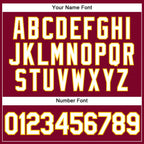 Custom Maroon White Pinstripe White-Gold Authentic Basketball Jersey photo 3