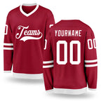 Custom Maroon White Hockey Jersey