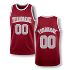 Custom Maroon Gray-White Authentic Throwback Basketball Jersey