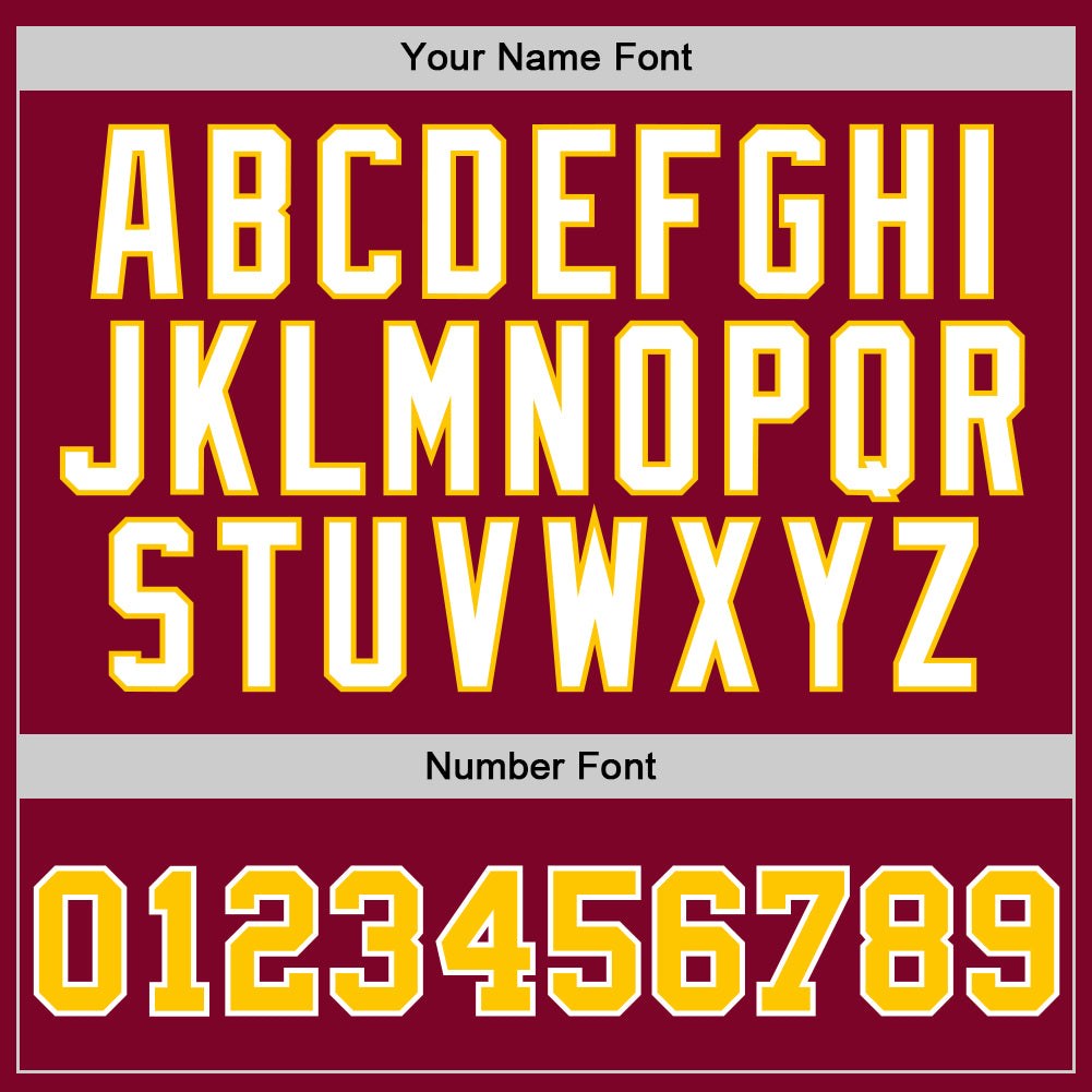 Custom Maroon Gold-White Authentic Throwback Basketball Jersey photo 3