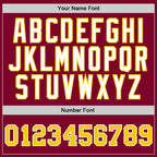 Custom Maroon Gold-White Authentic Throwback Basketball Jersey photo 3