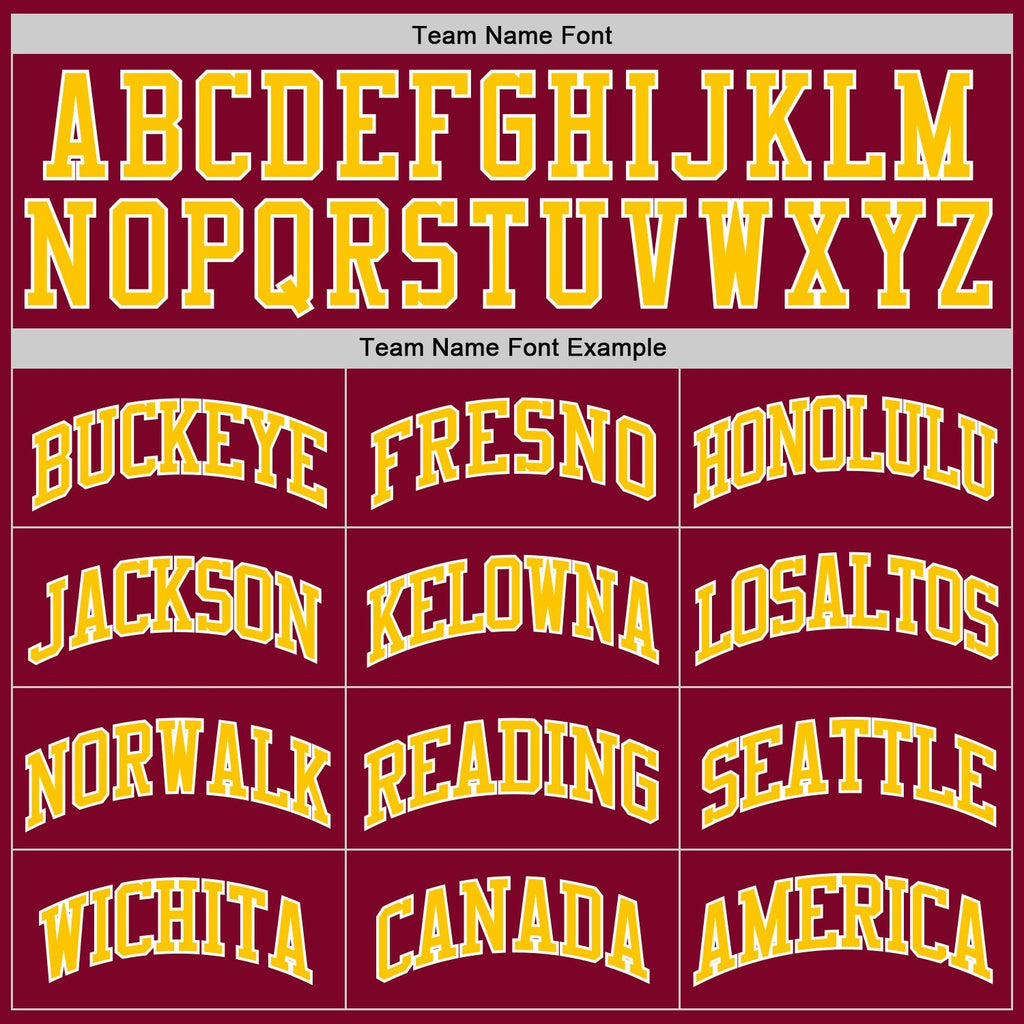 Custom Maroon Gold-White Authentic Throwback Basketball Jersey photo 4
