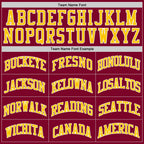 Custom Maroon Gold-White Authentic Throwback Basketball Jersey photo 4
