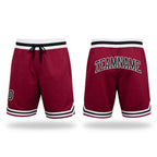 Custom Maroon Black-White Authentic Throwback Basketball Shorts