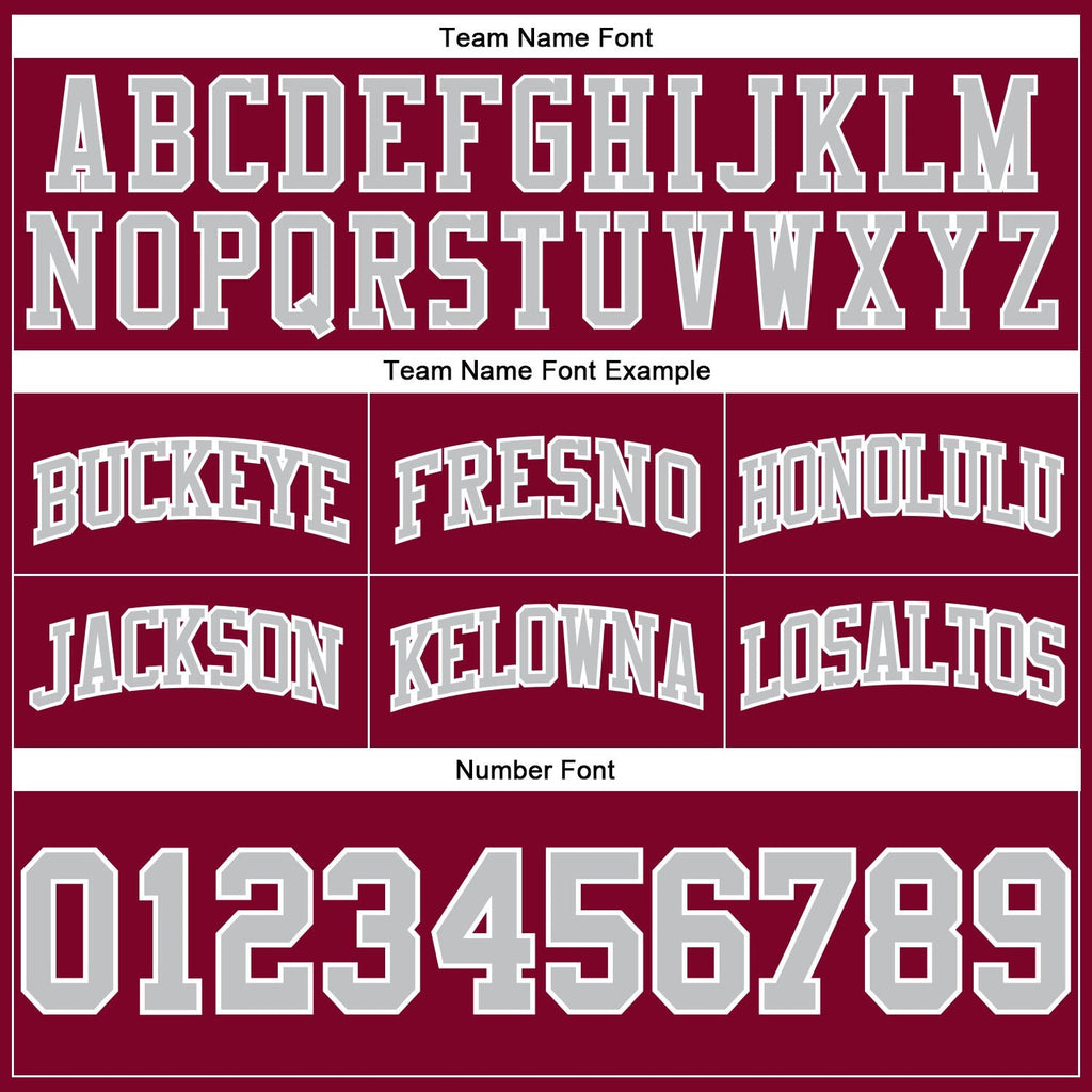 Custom Maroon Gray-White Authentic Throwback Basketball Shorts photo 2