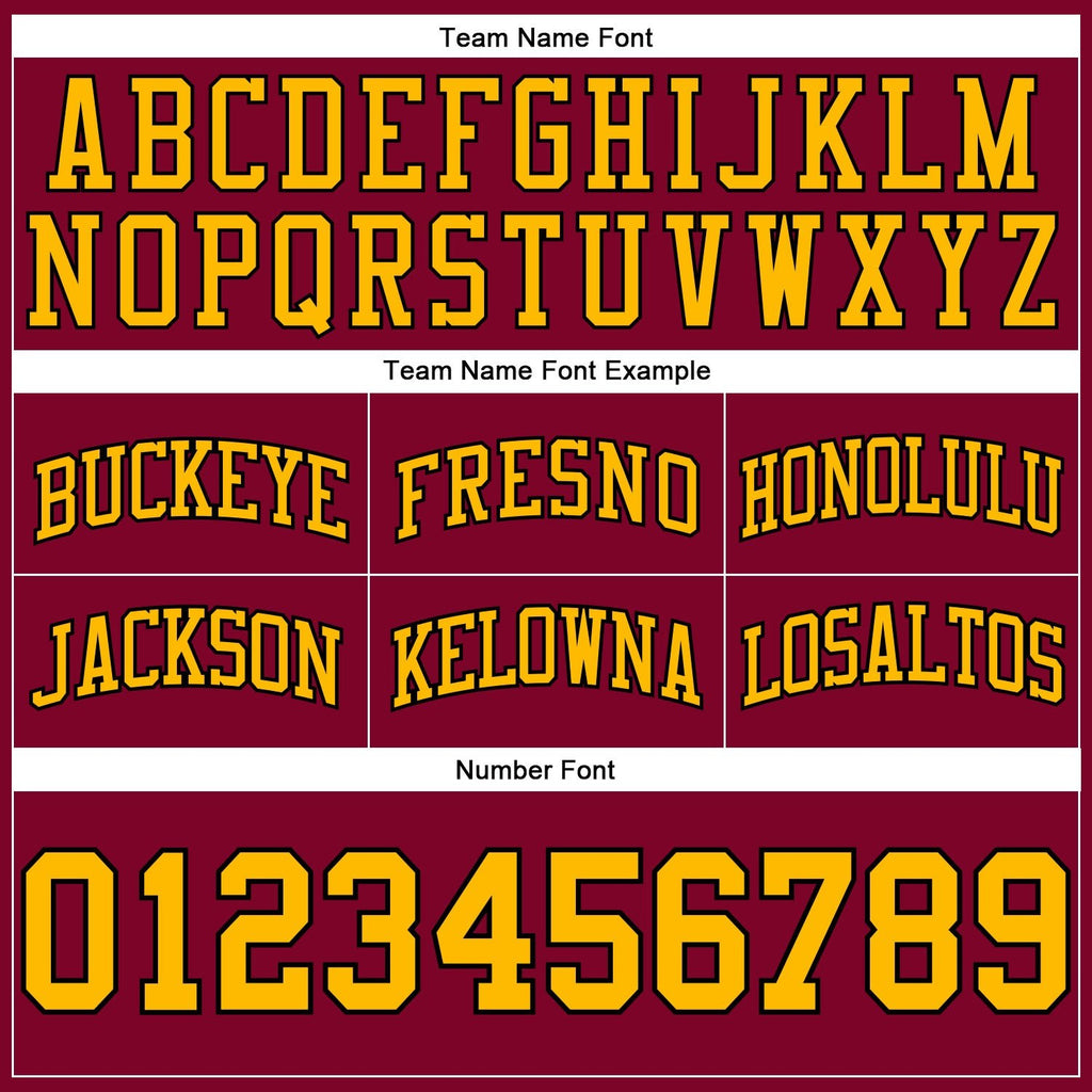 Custom Maroon Gold-Black Authentic Throwback Basketball Shorts photo 2