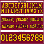 Custom Maroon Gold-Black Authentic Throwback Basketball Shorts photo 2
