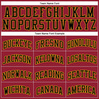 Custom Maroon White Pinstripe Black-Gold Authentic Basketball Jersey photo 2