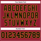 Custom Maroon White Pinstripe Black-Gold Authentic Basketball Jersey photo 3