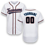 Custom White Black-Orange Baseball Jersey