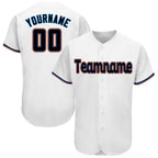 Custom White Black-Orange Baseball Jersey photo 1