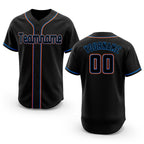 Custom Black Powder Blue-Orange Baseball Jersey