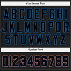 Custom Black Powder Blue-Orange Baseball Jersey photo 3