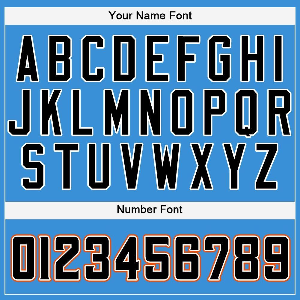 Custom Powder Blue Black-Orange Baseball Jersey photo 3