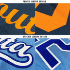 Custom Powder Blue Black-Orange Baseball Jersey photo 5