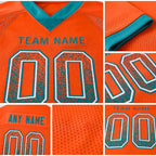 Custom Orange Aqua-White Drift Fashion Football Jersey detail