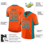 Custom Orange Aqua-White Drift Fashion Football Jersey photo 2