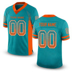 Custom Aqua Orange-White Drift Fashion Football Jersey