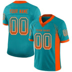 Custom Aqua Orange-White Drift Fashion Football Jersey photo 1