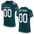 Custom Midnight Green White-Black Mesh Authentic Football Jersey