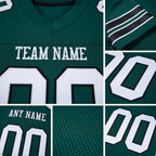 Custom Midnight Green White-Black Mesh Authentic Football Jersey detail