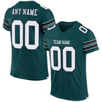 Custom Midnight Green White-Black Mesh Authentic Football Jersey photo 1