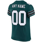 Custom Midnight Green White-Black Mesh Authentic Football Jersey photo 3