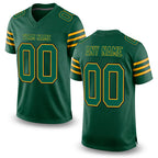 Custom Midnight Green Gold-Black Mesh Authentic Football Jersey