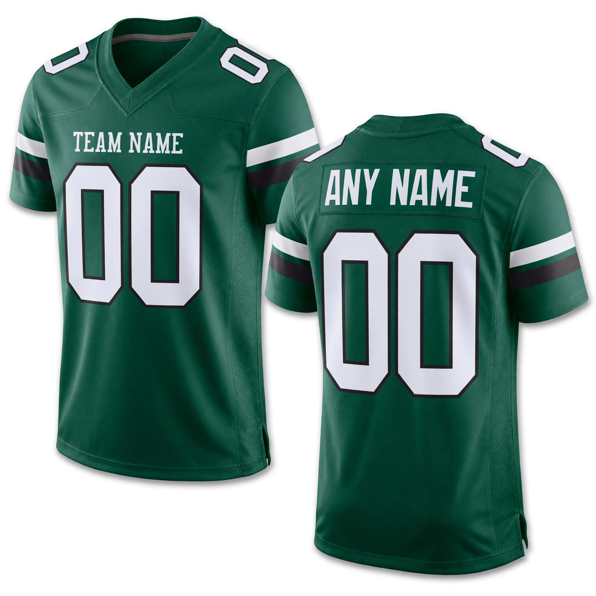 Custom Midnight Green White-Black Mesh Authentic Football Jersey