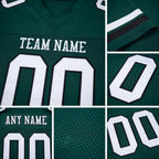 Custom Midnight Green White-Black Mesh Authentic Football Jersey detail