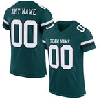 Custom Midnight Green White-Black Mesh Authentic Football Jersey photo 1