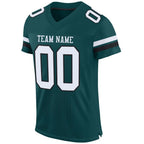 Custom Midnight Green White-Black Mesh Authentic Football Jersey photo 2