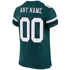 Custom Midnight Green White-Black Mesh Authentic Football Jersey photo 3