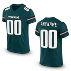 Custom Midnight Green White-Gray Mesh Authentic Football Jersey
