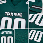Custom Midnight Green White-Gray Mesh Authentic Football Jersey detail