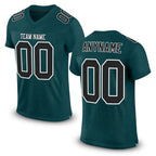 Custom Midnight Green Black-White Mesh Authentic Football Jersey