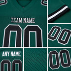 Custom Midnight Green Black-White Mesh Authentic Football Jersey detail