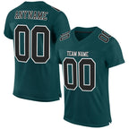 Custom Midnight Green Black-White Mesh Authentic Football Jersey photo 1