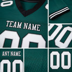 Custom Midnight Green White Gray-Black Mesh Authentic Football Jersey detail