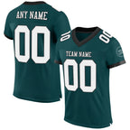 Custom Midnight Green White Gray-Black Mesh Authentic Football Jersey photo 1